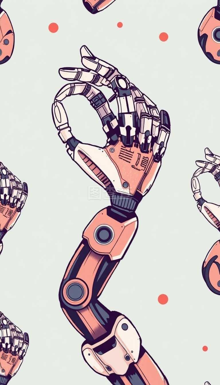 機械手機械手圖案,簡單樣式